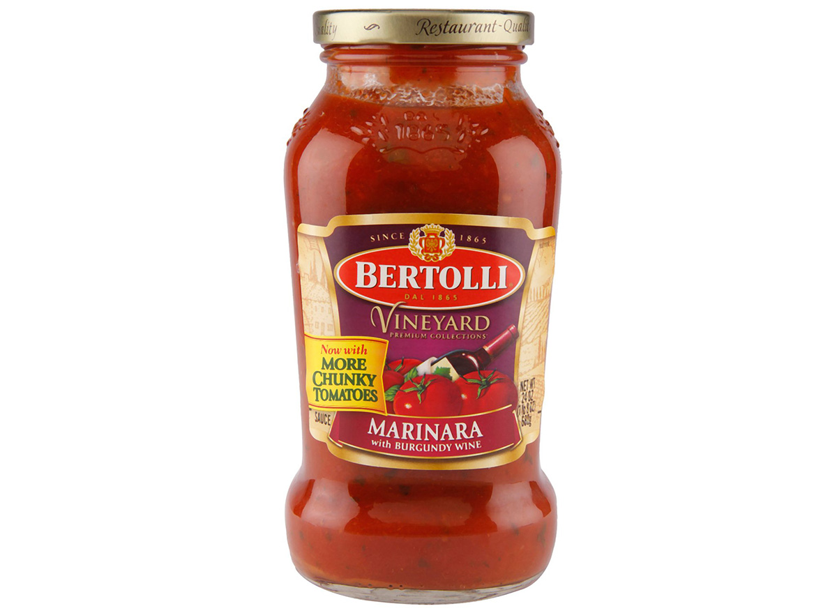 Bottle of Bertolli Vineyard Marinara Sauce